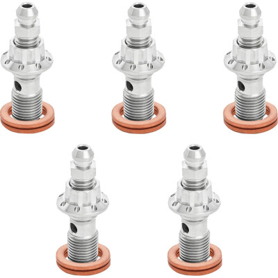 BOLT BANJO BLEEDER 5-PK 12-PT 10mm FR CALIPER POLISHED TOUR