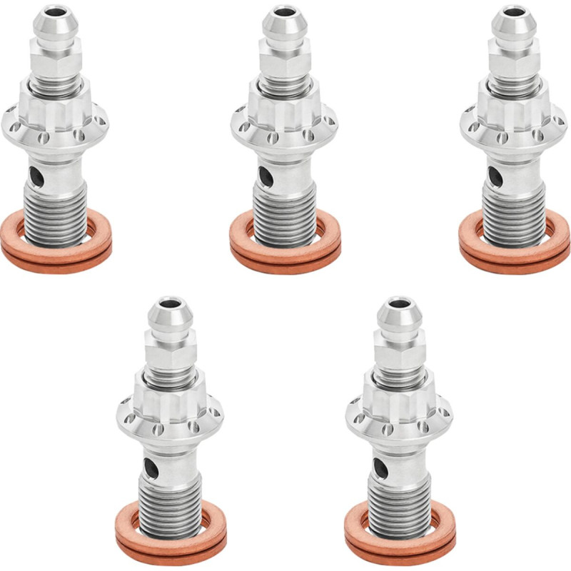 BOLT BANJO BLEEDER 5-PK 12-PT 10mm FR CALIPER POLISHED TOUR