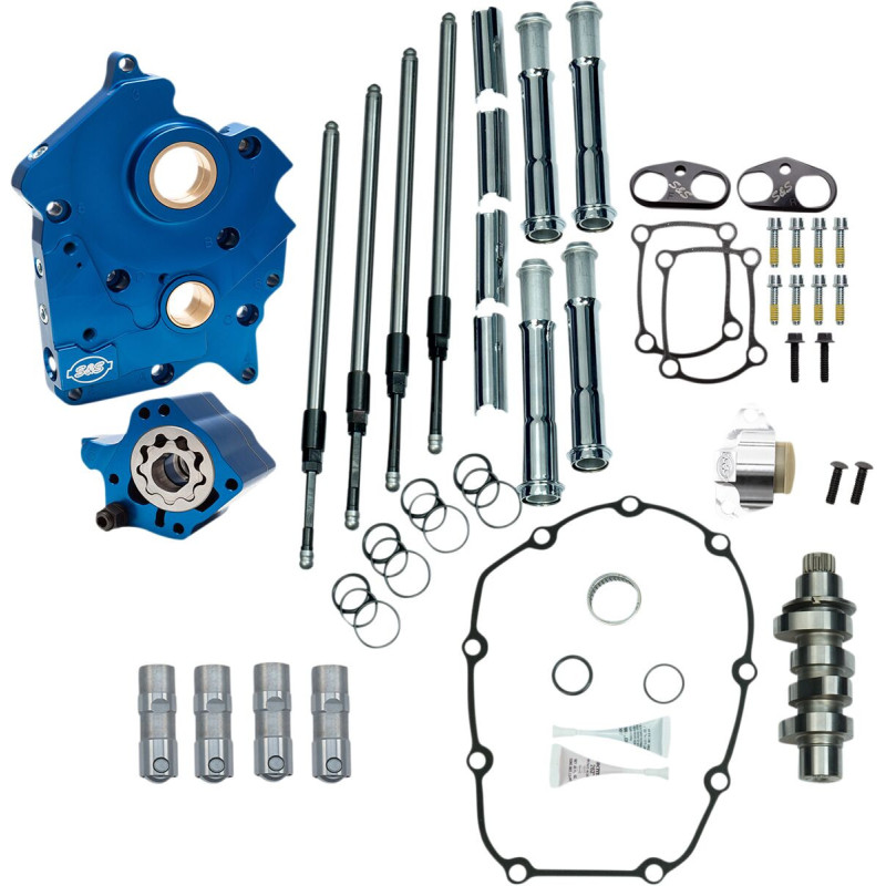 Cam Chest Kit - Water Cooled - Chain Drive - 465 Cam - Chrome Pushrod Tubes - M8