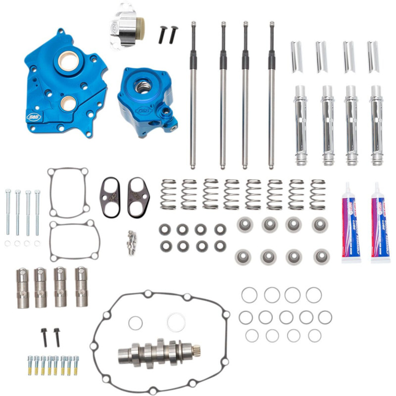Cam Chest Kit - Oil Cooled - Chain Drive - 550 Cam - Chrome Pushrod Tubes - M8