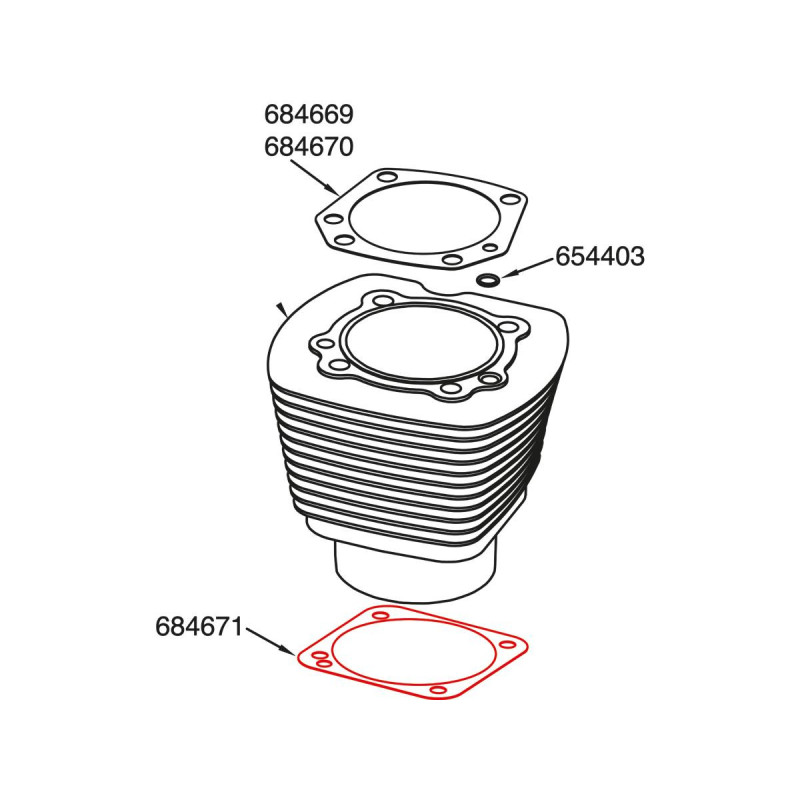  115" / 125" RevTech Engine Base Gasket Each 1.0 