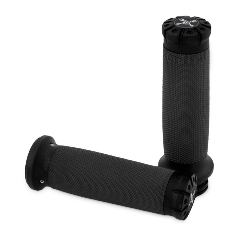 BURLY HAWK BILLET HANDLE GRIP SET- BLK MACH