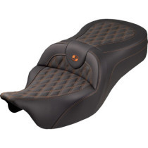 Roadsofa™ King Seat - Lattice Stitch - Orange Stitch - FLH/FLT '08-'25