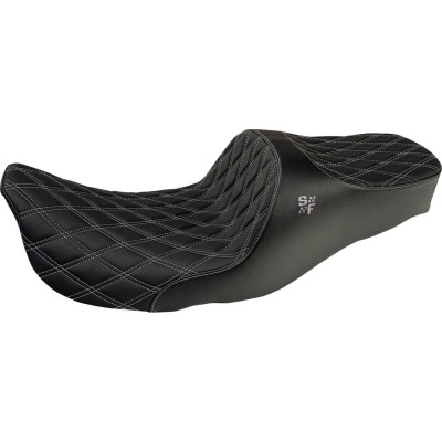 Chariot Seat - Silver Double Diamond Stitch - FLH/FLT
