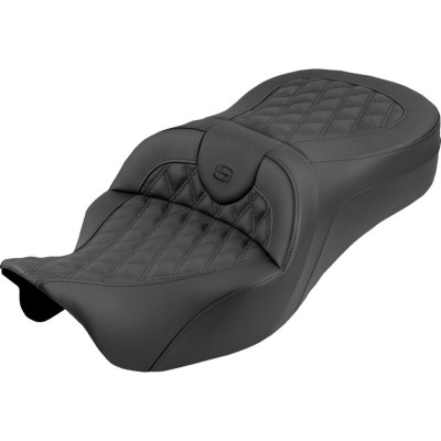 Roadsofa™ King Seat - Lattice Stitch - Black Stitch - FLH/FLT '08-'25