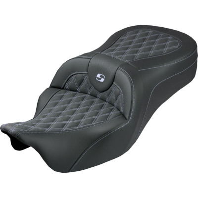 Roadsofa™ King Seat - Lattice Stitch - Silver Stitch - FLH/FLT '08-'25