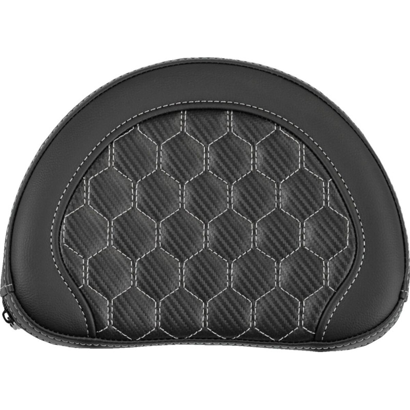 Sissy Bar Pad - Honeycomb - Silver Stitch - Universal