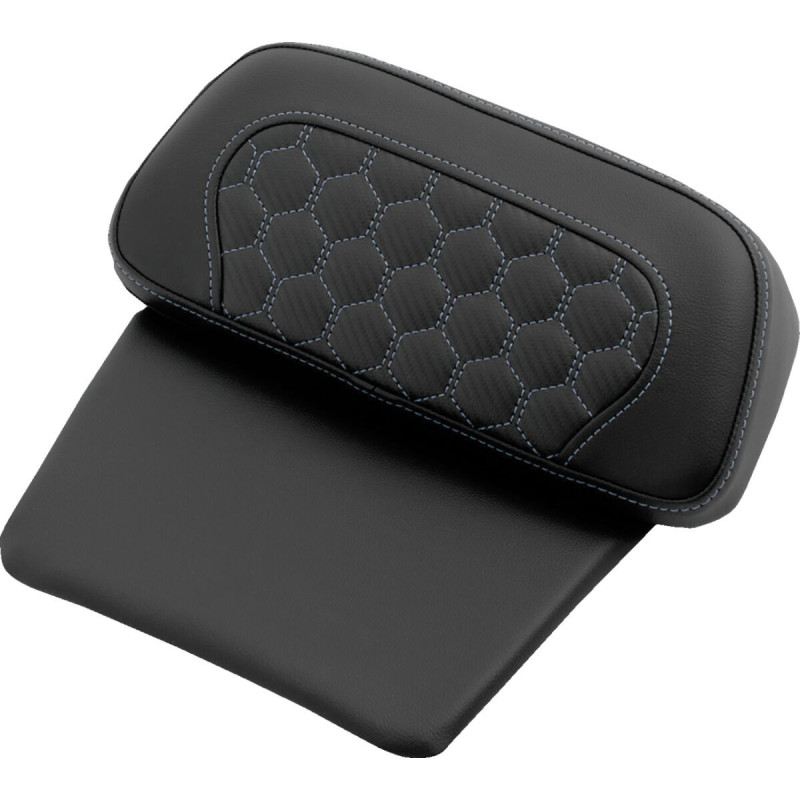 Chopped Tour Pak Backrest Pad - Honeycomb - Silver Stitch