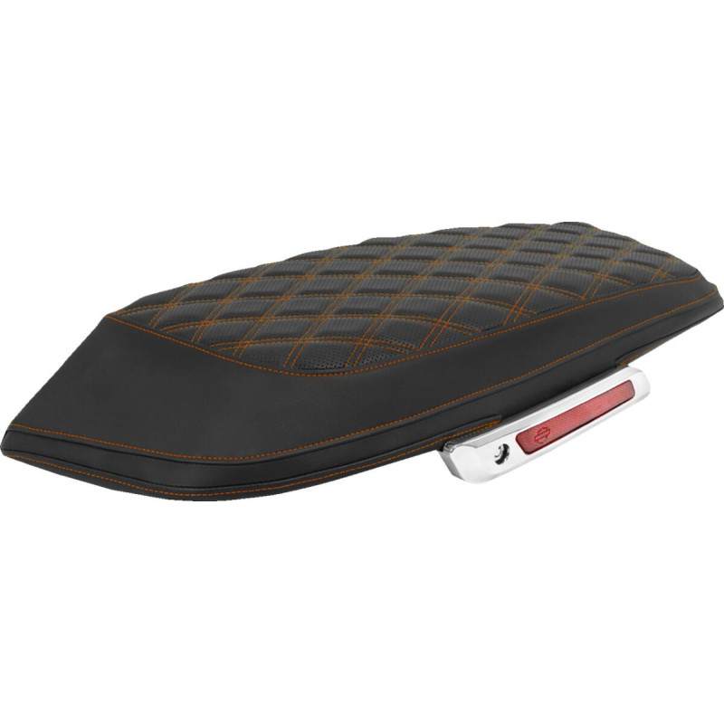 Saddlebag Lid Cover - Lattice - Orange Stitch - FLH/FLT '23-'25