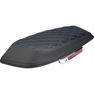 Saddlebag Lid Covers - Lattice - Carbon Fiber - Blue Stitch- FLH/FLT '23-'25