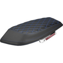 Saddlebag Lid Covers - Lattice - Carbon Fiber - Blue Stitch- FLH/FLT '23-'25