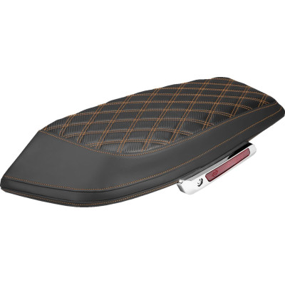 Saddlebag Lid Covers - Lattice - Carbon Fiber - Orange Stitch- FLH/FLT '23-'25