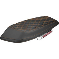 Saddlebag Lid Covers - Lattice - Carbon Fiber - Orange Stitch- FLH/FLT '23-'25