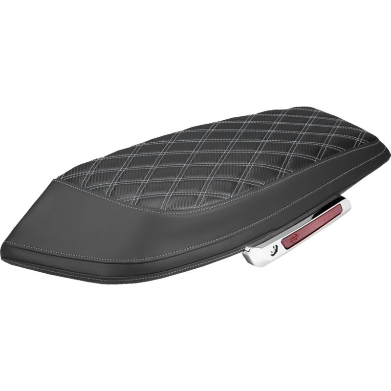Saddlebag Lid Covers - Lattice - Carbon Fiber - Silver Stitch- FLH/FLT '23-'25