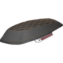 Saddlebag Lid Covers - Lattice - Carbon Fiber - Orange Stitch - FLH/FLT '14-'24