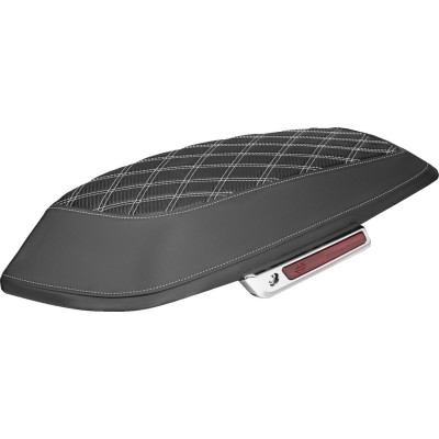 Saddlebag Lid Covers - Lattice - Carbon Fiber - White Stitch - FLH/FLT '14-'24