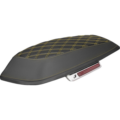 Saddlebag Lid Covers - Lattice - Carbon Fiber - Gold Stitch - FLH/FLT '14-'24