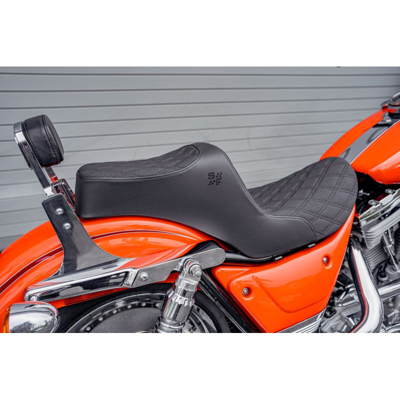 High Noon Seat - Vinyl - Black Double Diamond Stitch - FXR