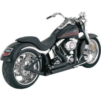 SHORTSHOTS STAGGERED EXHAUST - BLACK - SOFTAIL
