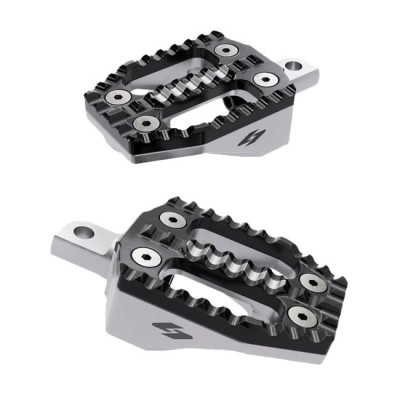 Kraus, EXO foot peg peg set. Black alu top / Machi. alu base