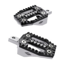 Kraus, EXO foot peg peg set. Black alu top / Machi. alu base