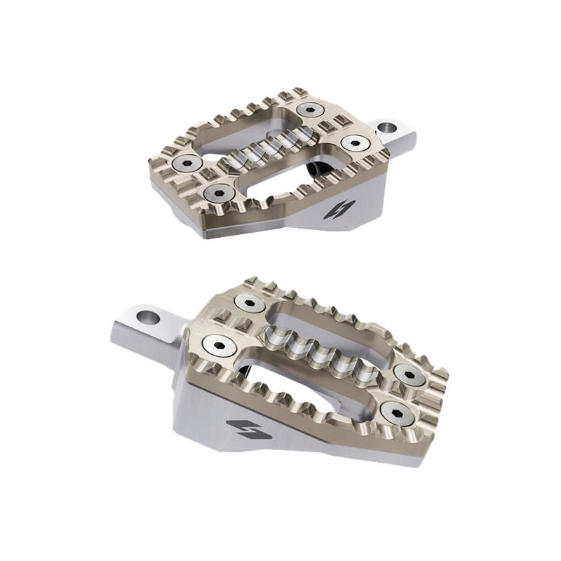 Kraus, EXO foot peg peg set. Gold SS top / Machined alu base