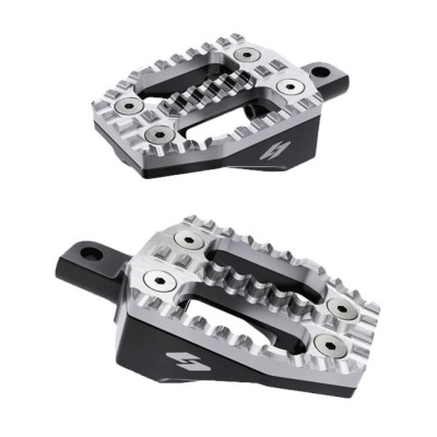 Kraus, EXO foot peg peg set. Black alu top / Machi. alu base