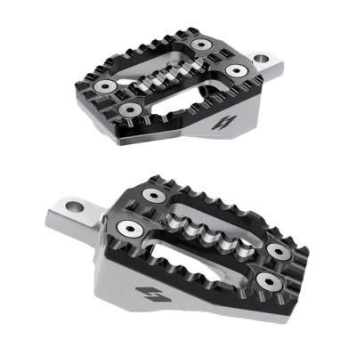 Kraus, EXO foot peg set. Black alu top / Machined alu base