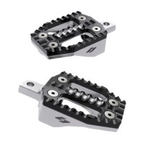 Kraus, EXO foot peg set. Black alu top / Machined alu base