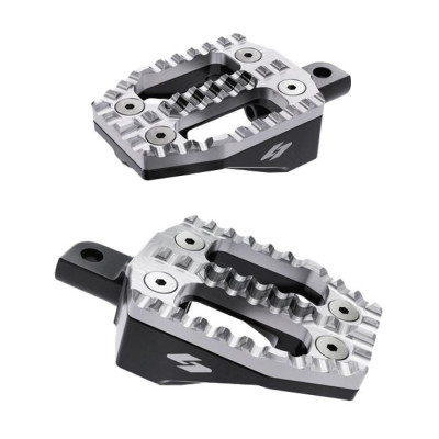 Kraus, EXO foot peg set. Black alu top / Machined alu base