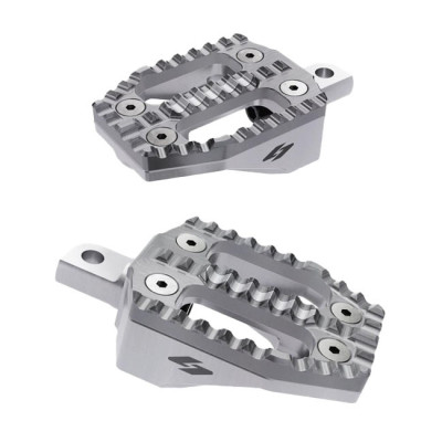 Kraus, EXO foot peg set. Machined SS top / Machined alu base