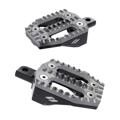 Kraus, EXO foot peg set. Machined SS top / Black alu base