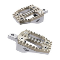 Kraus, EXO foot peg set.  Gold SS top / Machined alu base
