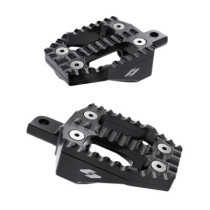 Kraus, EXO foot peg set. Black alu top / Black alu base