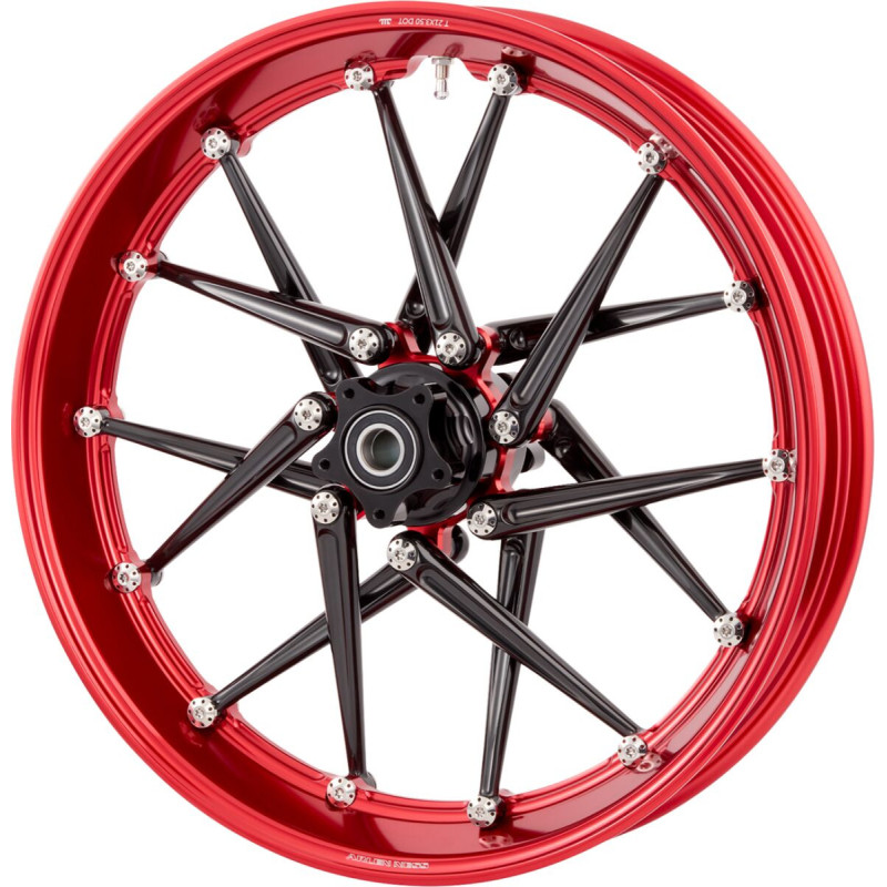 SPOKEN RIM - 18X5.5 - RED/BLACK - NESS HUB KIT REQUIRED