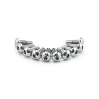 Vis tête bombée - 5/16"-18 - Longueur 1-3/4" - Chrome - Lot de 10