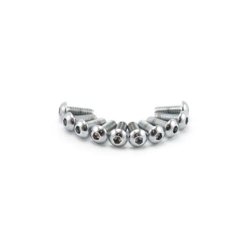 Vis tête bombée - 5/16"-18 - Longueur 1-3/4" - Chrome - Lot de 10