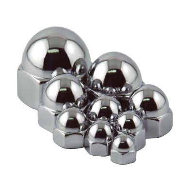 Flat Crown Acorn Nut Pack Chrome 5/16"-18 UNC
